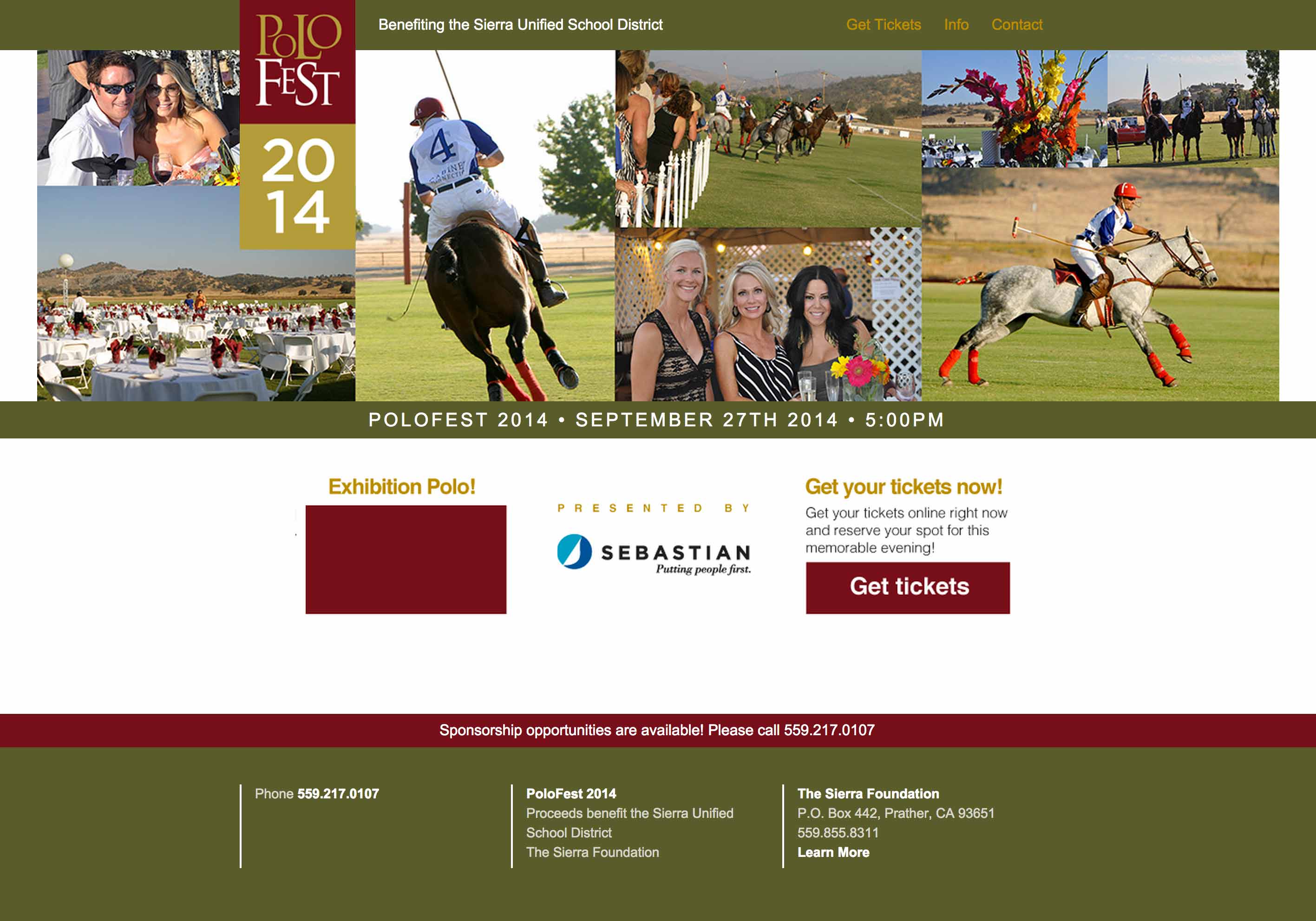 Screen shot of the Polofest web site by X7 Development LLC.